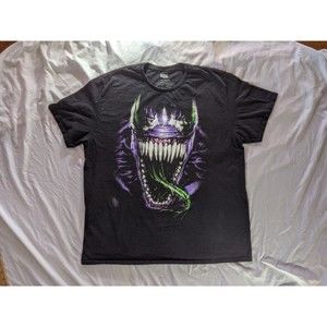 Marvel VENOM Adult Men's Big face S/S Graphic t-Shirt Size XXL 2XL Black tee